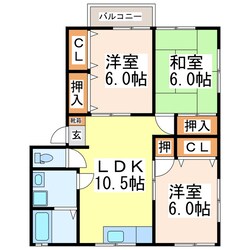 深田アパートⅡの物件間取画像